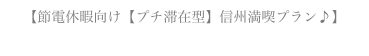 【節電休暇向け【プチ滞在型】信州満喫プラン♪】